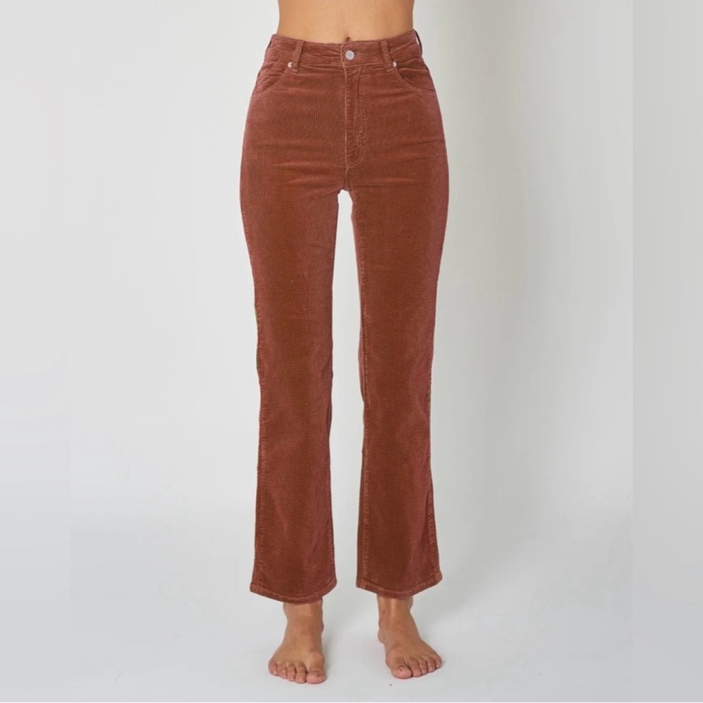 Rolla’s Original Straight Leg Pants Corduroy Bottoms High-Rise Cinnamon Revolve